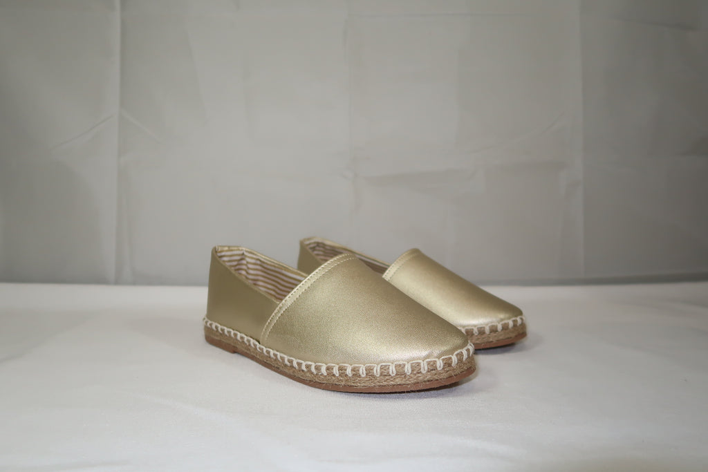 Mocasín alpargata Slip-On Chanel Oro- Estilo mediterráneo