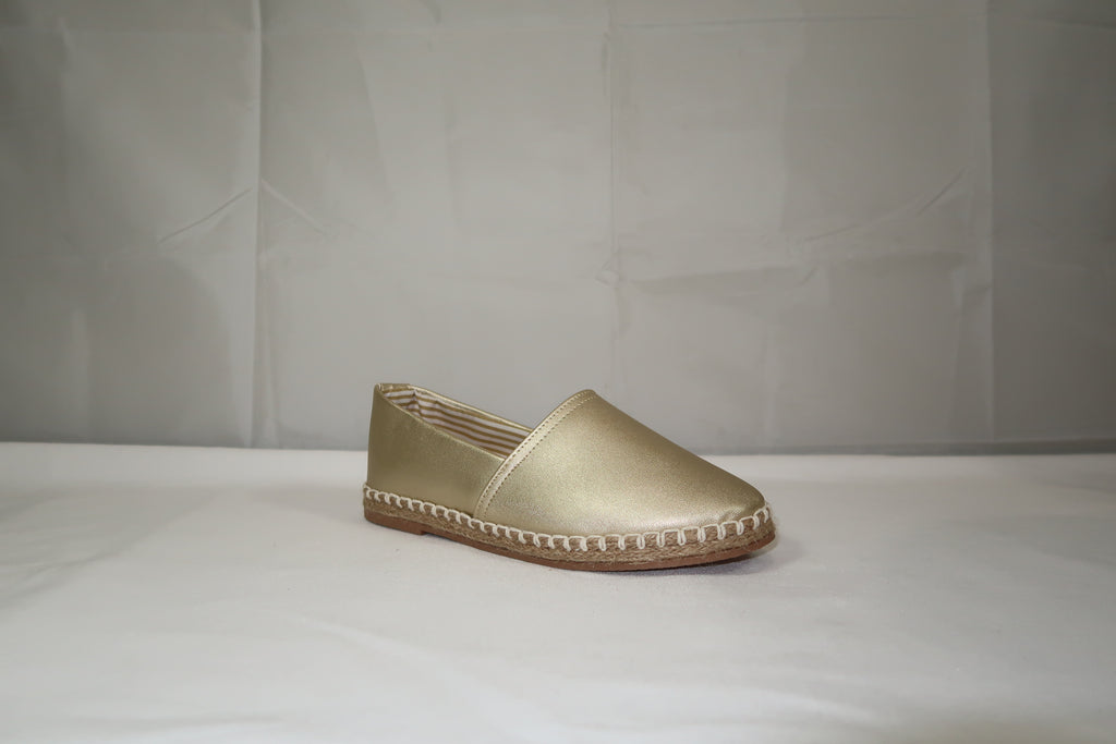 Mocasín alpargata Slip-On Chanel Oro- Estilo mediterráneo
