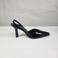 Zapatilla Slingback Tacón de aguja Cuadrado- Pelin Negro